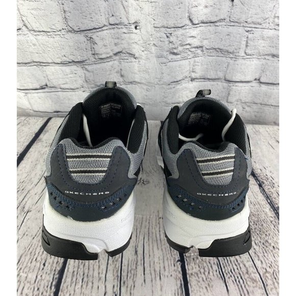 Skechers Sport 50988 Navy/Grey Leather Mesh Athletic Running Shoes Mens Size 10 - Picture 5 of 7